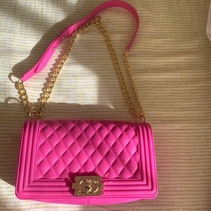 Hot Pink Jelly Crossbody Bag